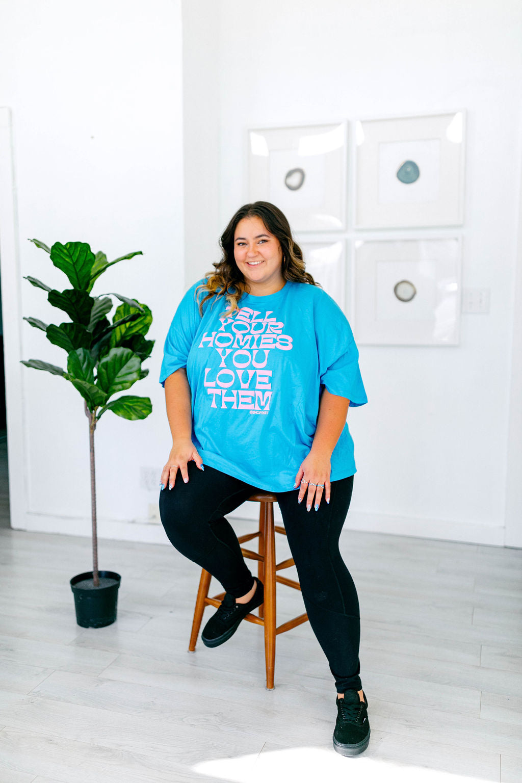 TABY ORIGINAL: Tell Your Homies You Love Them Boxy Tee EXTREME PUFF*** IN SKY BLUE*** RESTOCKED***