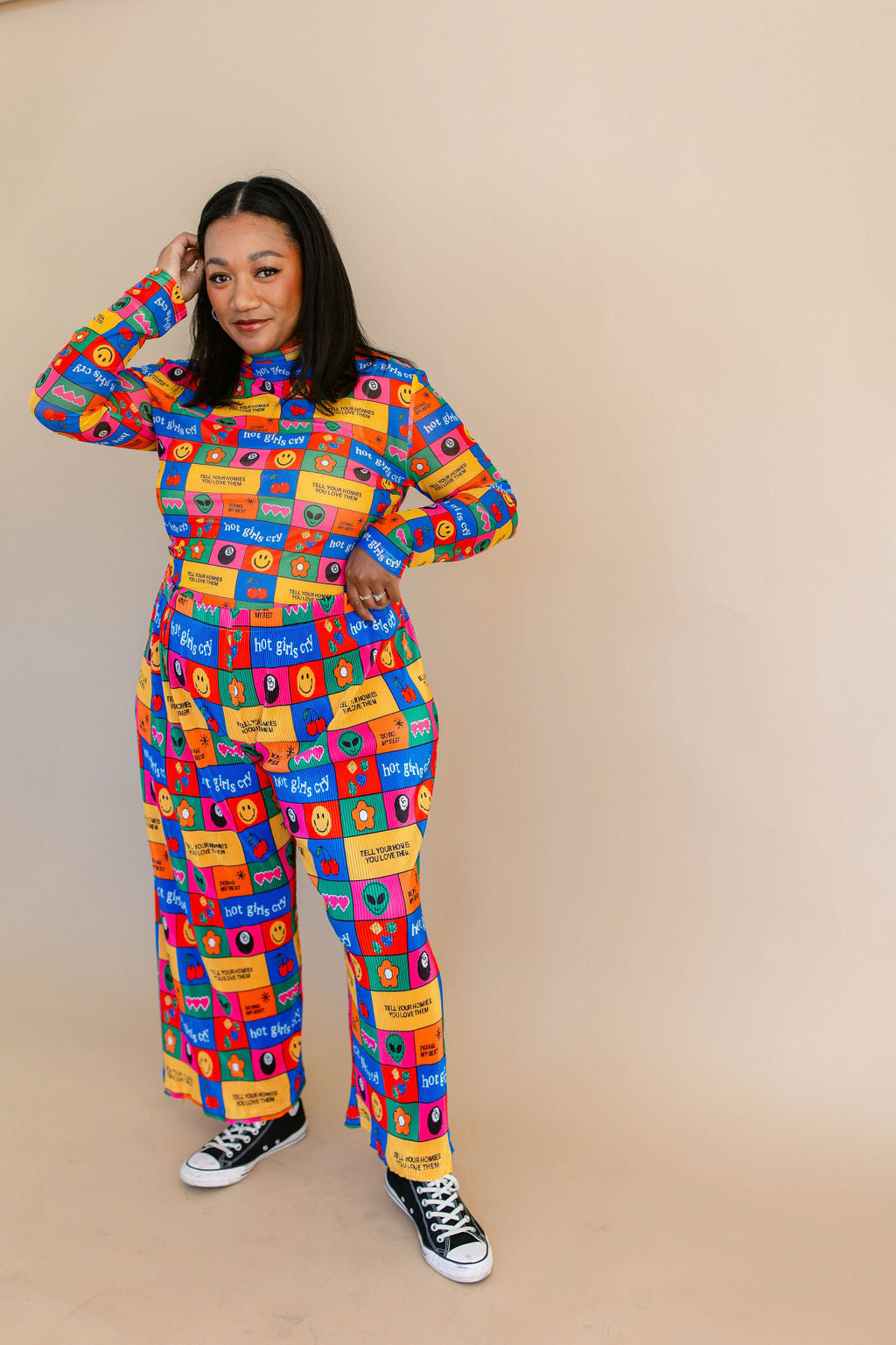 TABY ORIGINAL: Working On Myself Plisse Pant Set RESTOCKED IN SIZES XS-5X!***