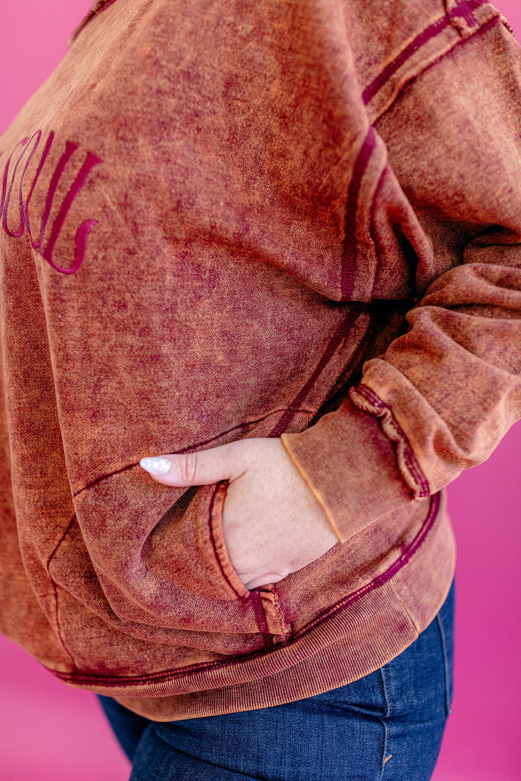 TABY ORIGINAL DESIGN: Dope Soul Acid Wash Pullover EMBROIDERED***