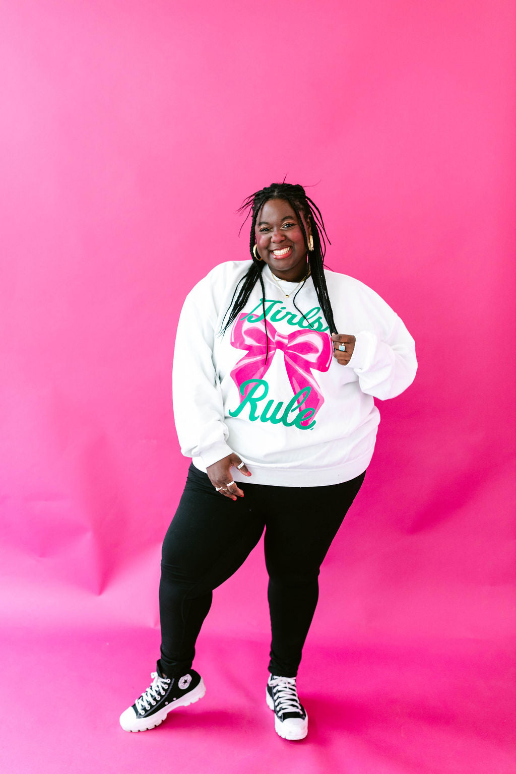 TABY ORIGINAL: Girls Rule Pullover Crew Neck in Sizes XS-5X!***