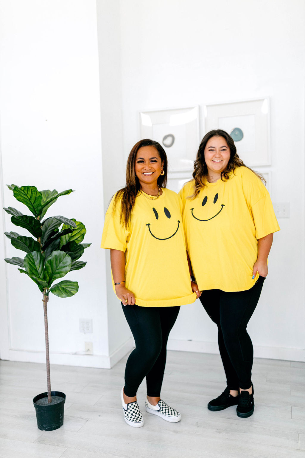 TABY ORIGINAL DESIGN: Smiley Boxy Tee PUFF*** IN BRIGHT YELLOW***