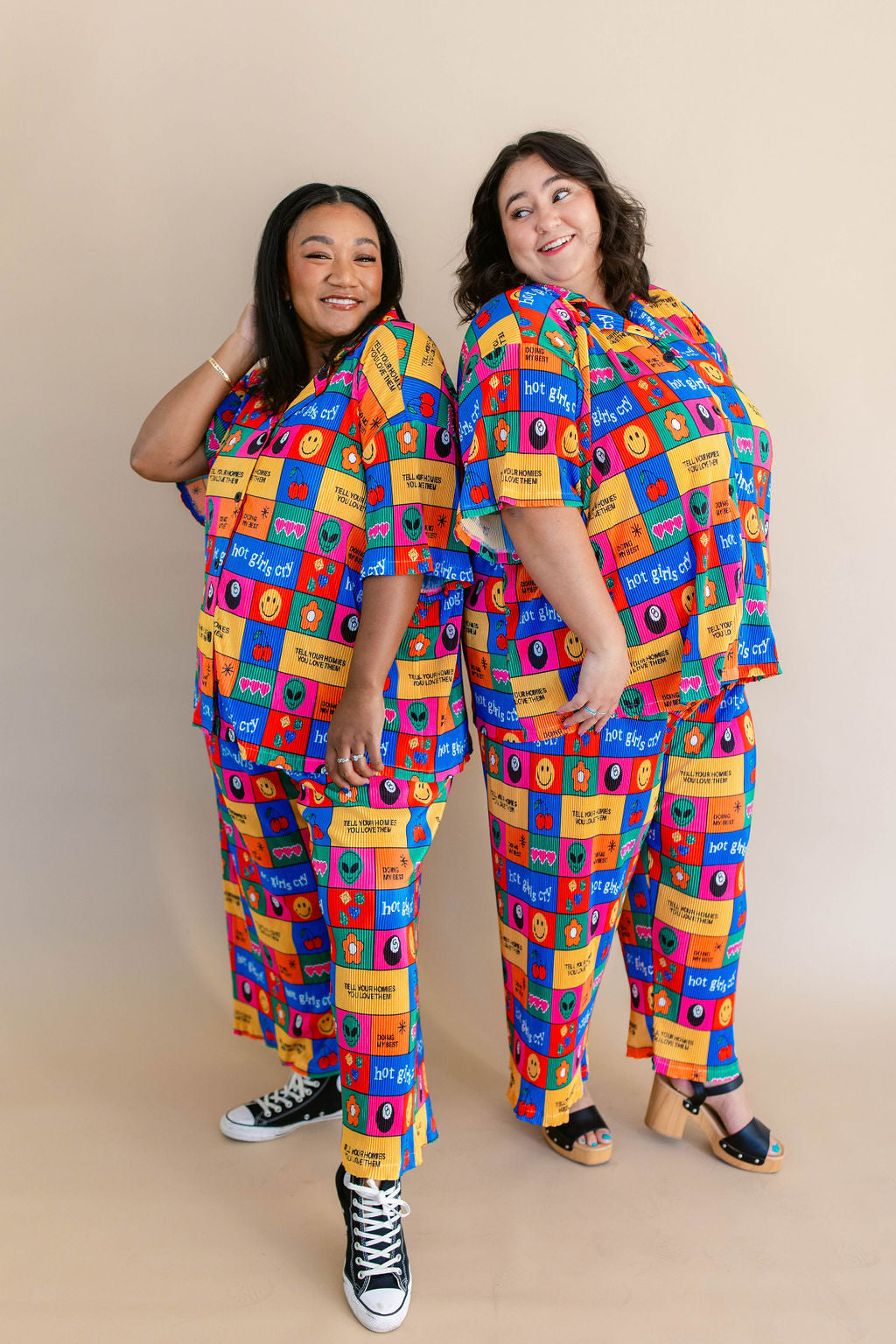 TABY ORIGINAL: Working On Myself Plisse Pant Set RESTOCKED IN SIZES XS-5X!***