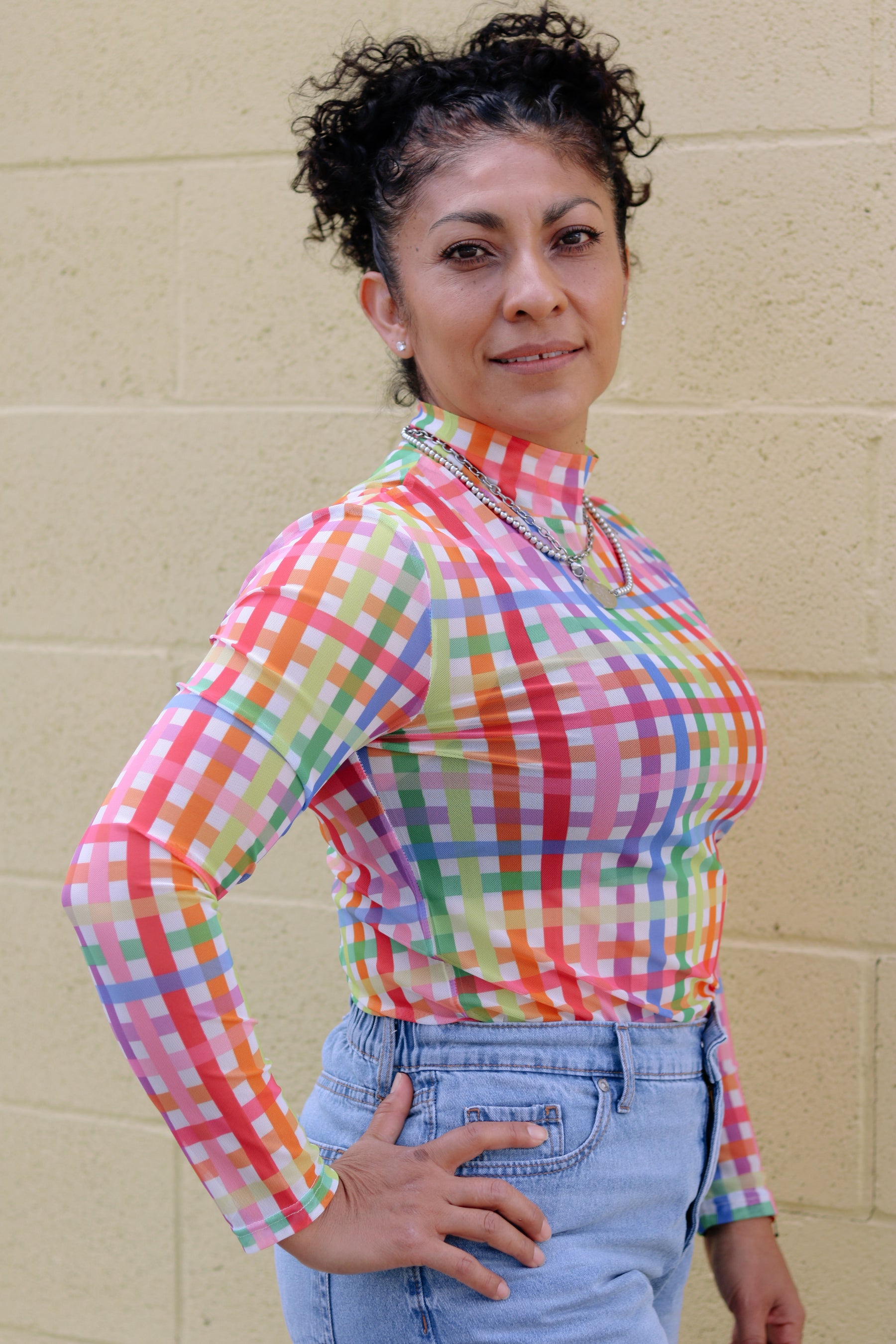 TABY ORIGINAL: Get Noticed Peekaboo Mesh top IN SIZES XS-5X***