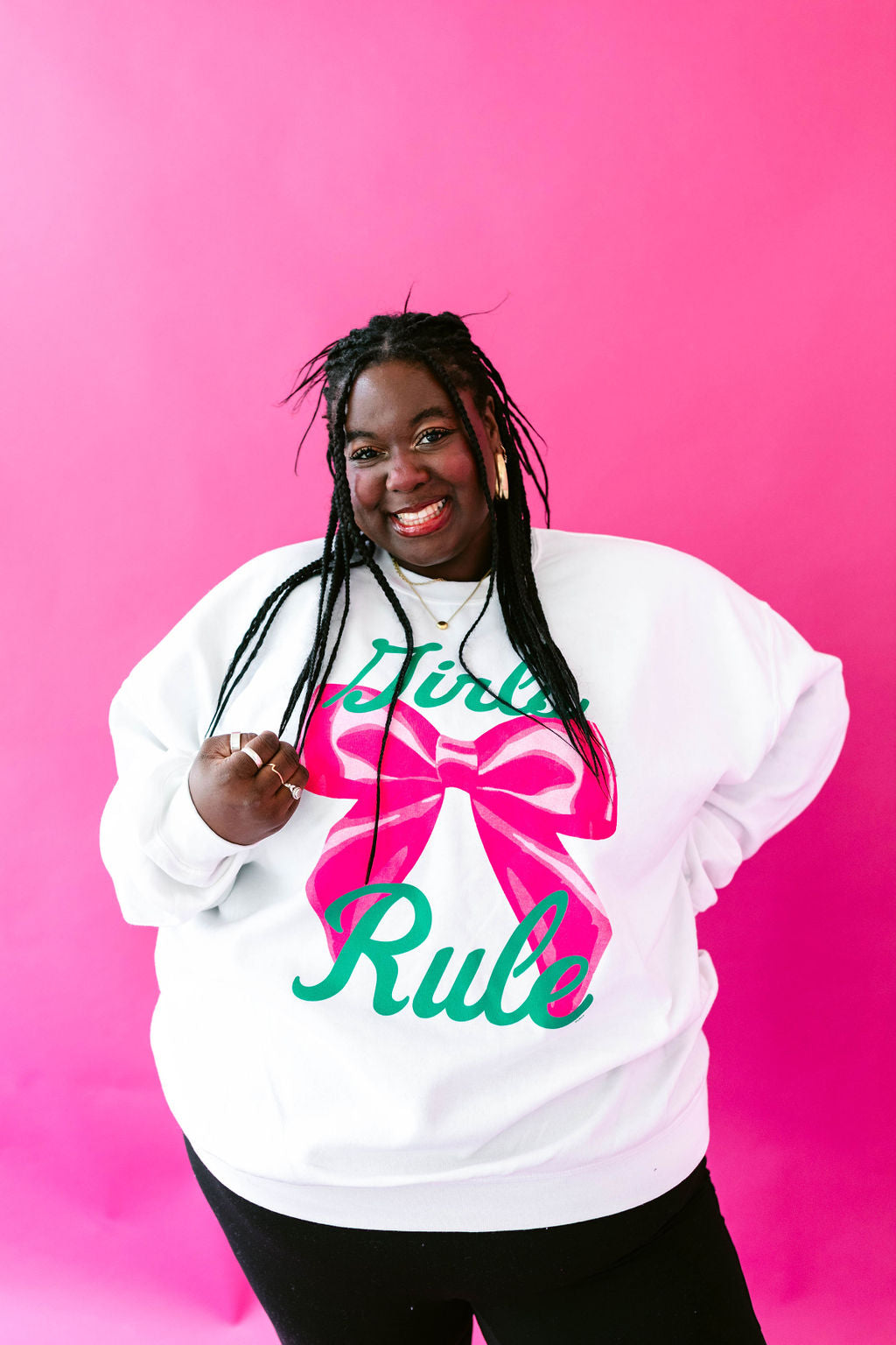TABY ORIGINAL: Girls Rule Pullover Crew Neck in Sizes XS-5X!***