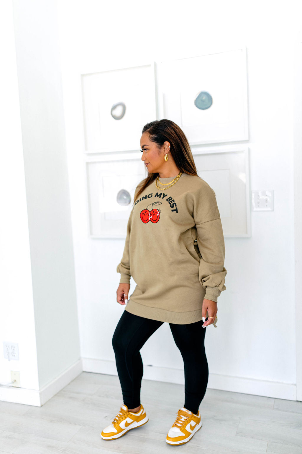 TABY ORIGINAL DESIGN: Doing My Best Long Line Crewneck***