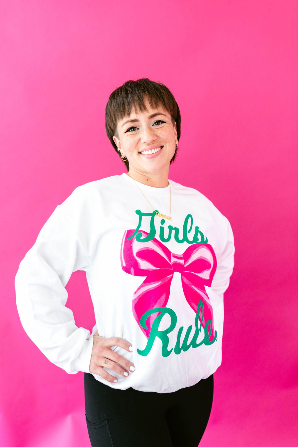 TABY ORIGINAL: Girls Rule Pullover Crew Neck in Sizes XS-5X!***
