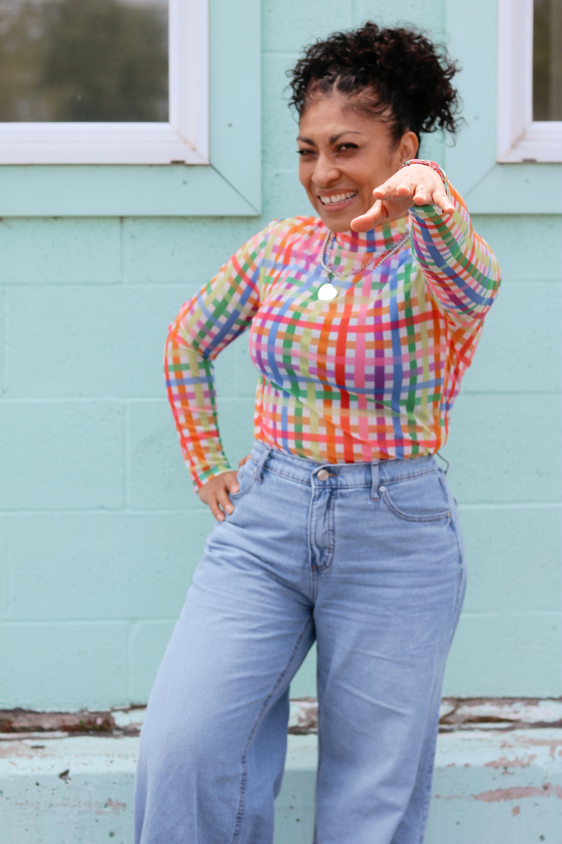TABY ORIGINAL: Get Noticed Peekaboo Mesh top IN SIZES XS-5X***