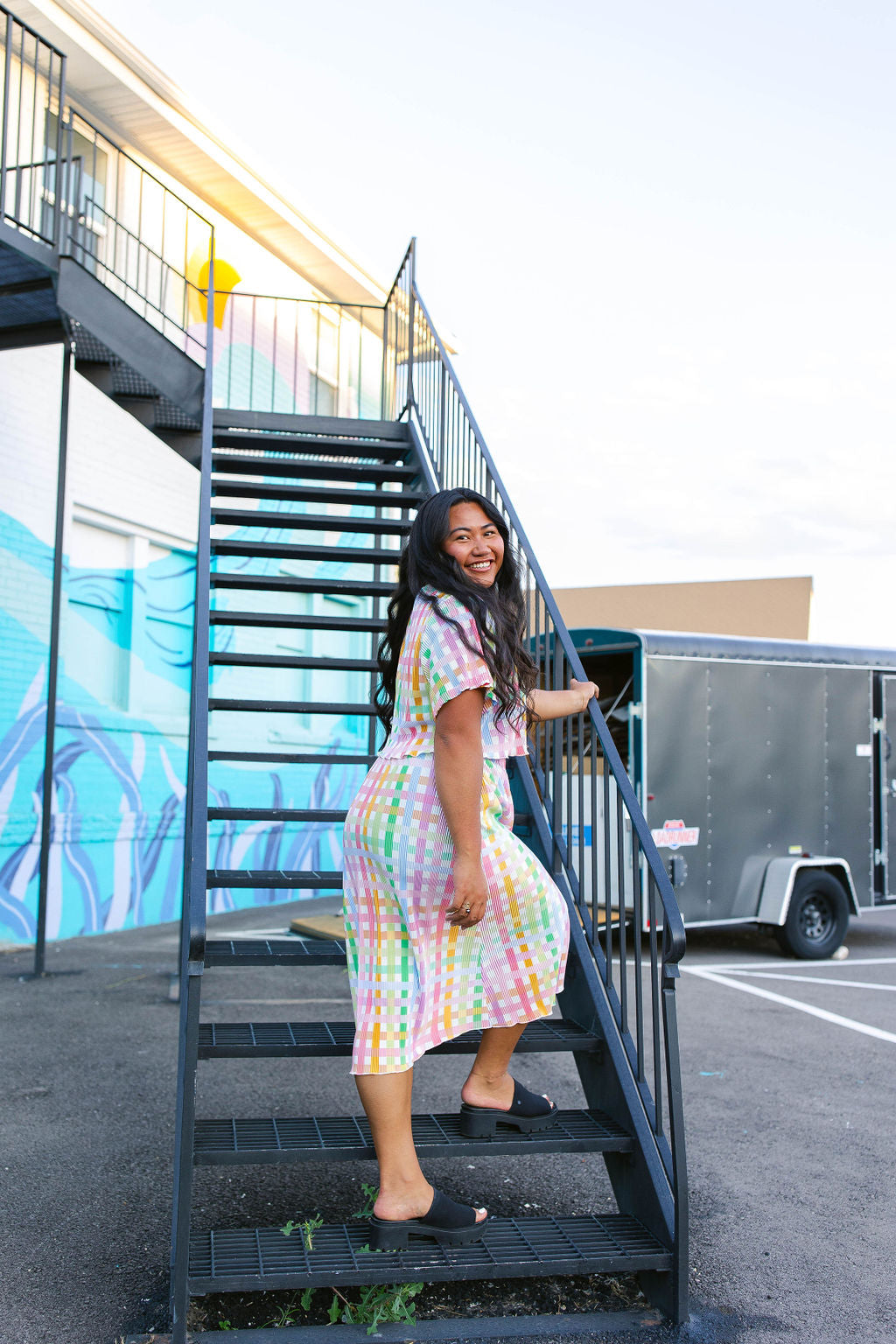 TABY ORIGINAL: Get Noticed Plissé Skirt Set *** Sizes XS-5X***