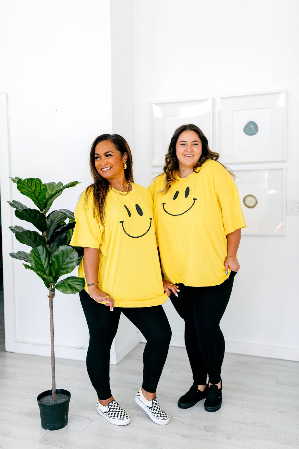 TABY ORIGINAL DESIGN: Smiley Boxy Tee PUFF*** IN BRIGHT YELLOW***