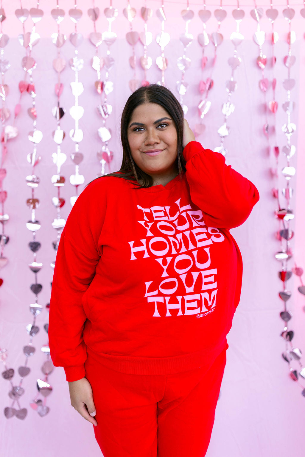 TABY ORIGINAL DESIGN: Tell Your Homies You Love Them Set in RED*** PUFF***& ULTRA SOFT***