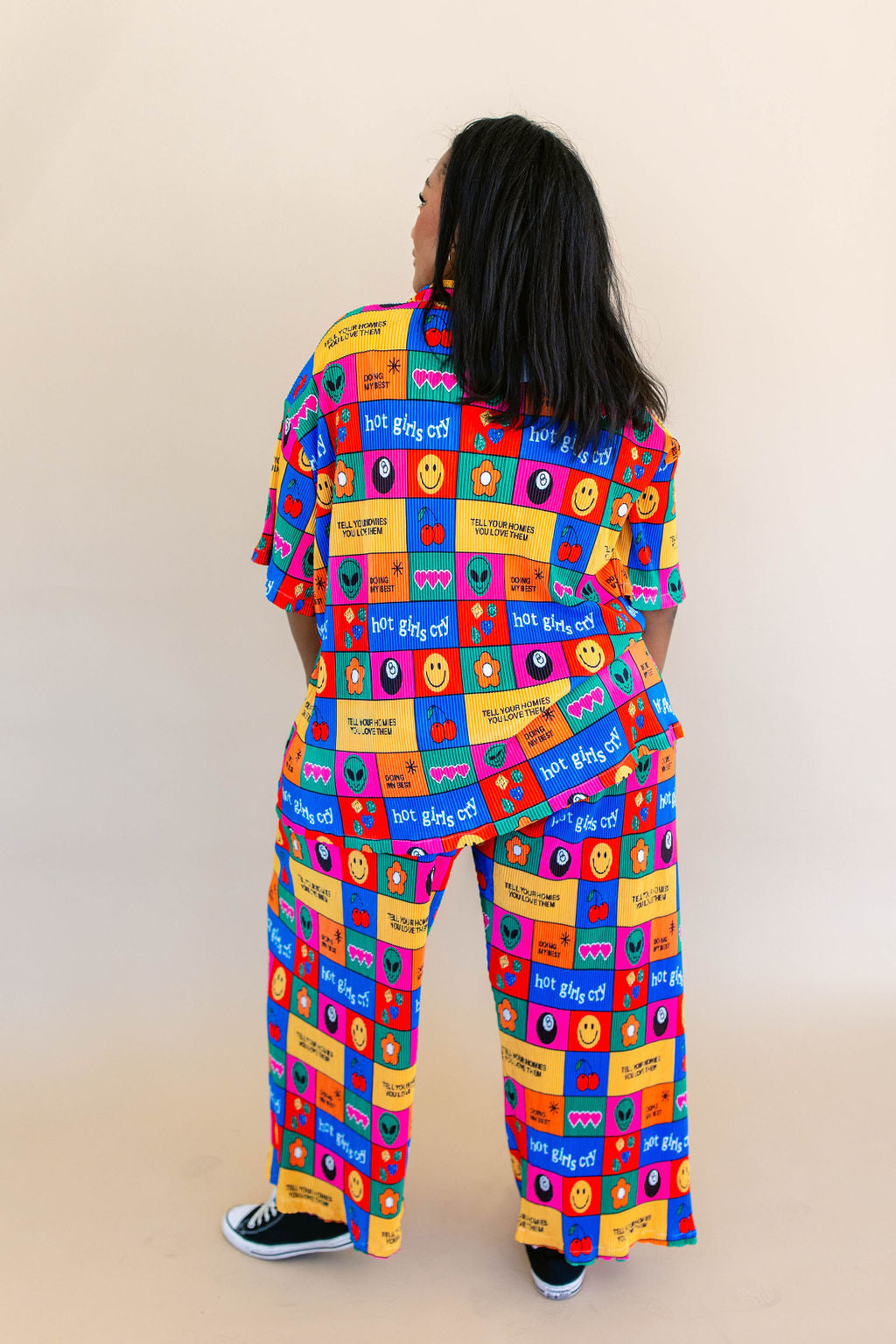 TABY ORIGINAL: Working On Myself Plisse Pant Set RESTOCKED IN SIZES XS-5X!***