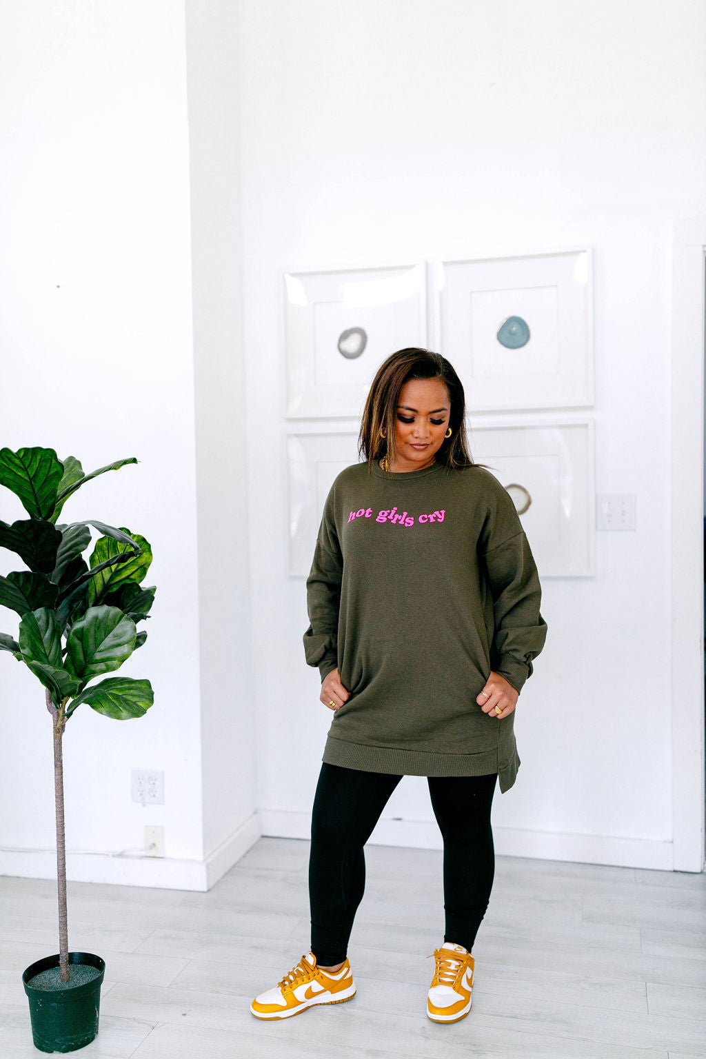 TABY ORIGINAL: Hot Girls Cry Longline Crewneck PUFF***