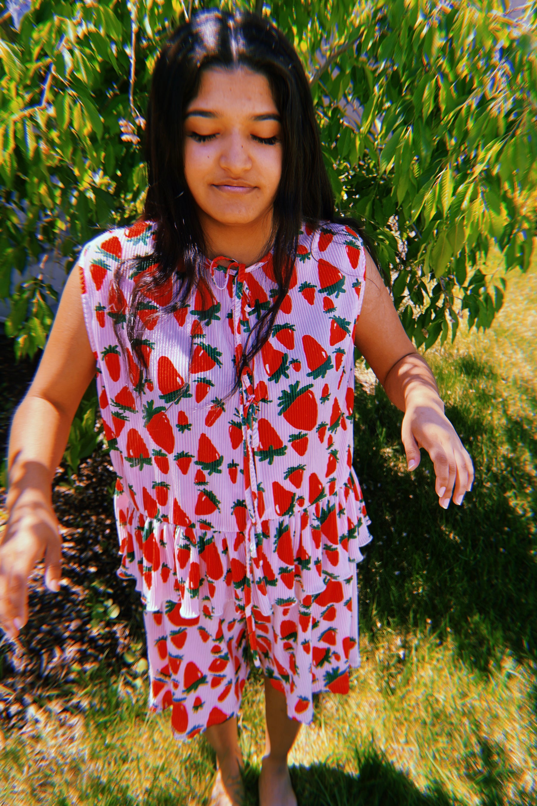 TABY ORIGINAL: Strawberry Fields Plisse Short/Vest Set In Sizes XS-5X!***