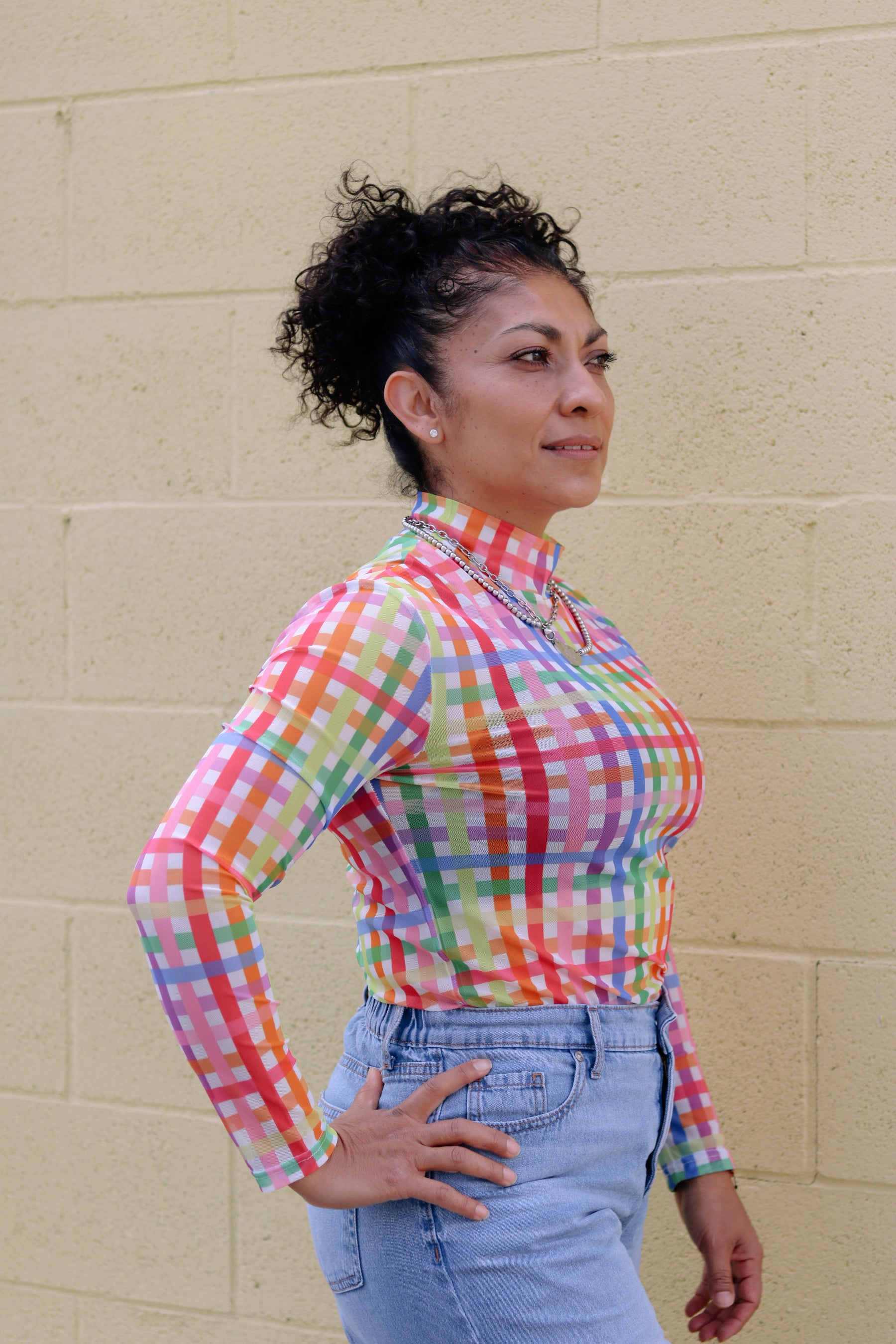 TABY ORIGINAL: Get Noticed Peekaboo Mesh top IN SIZES XS-5X***