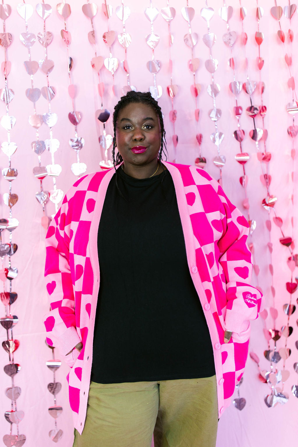 TABY ORIGINAL: Radical Self Love Cardigan In PINK*** Sizes XS-5X!***