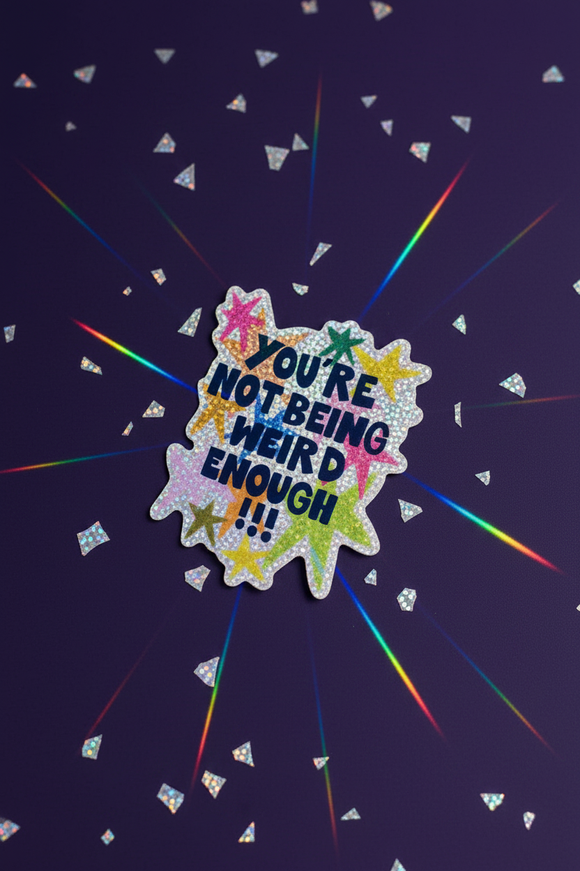 You're Not Being Weird Enough Glitter Sticker