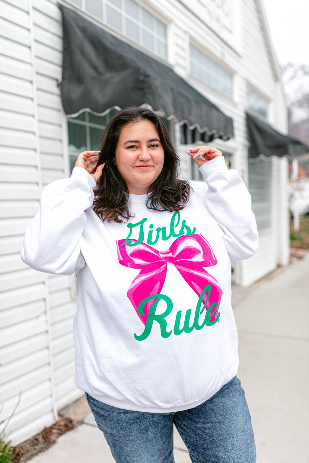 TABY ORIGINAL: Girls Rule Pullover Crew Neck in Sizes XS-5X!***