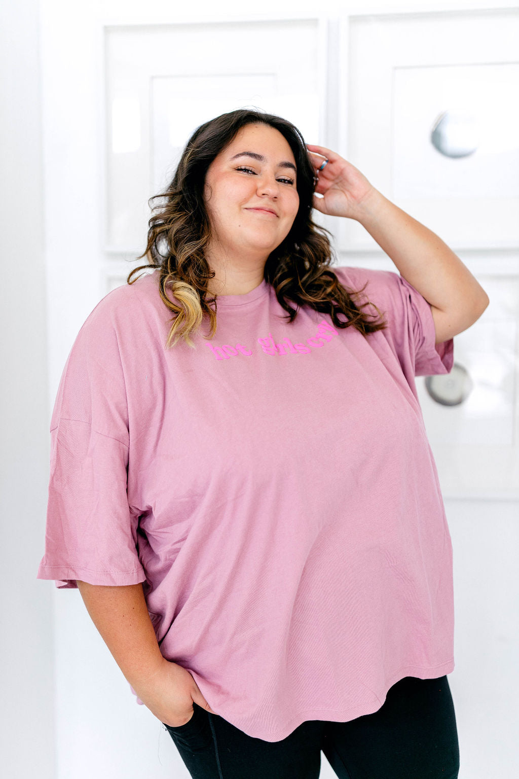 TABY ORIGINAL: Hot Girls Cry Boxy Tee In ORCHID***