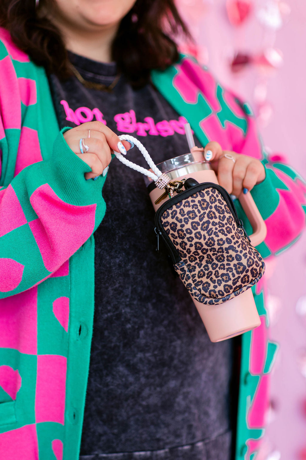 TABY ORIGINAL: Radical Self Love Cardigan In GREEN & PINK*** Sizes XS-5X!***