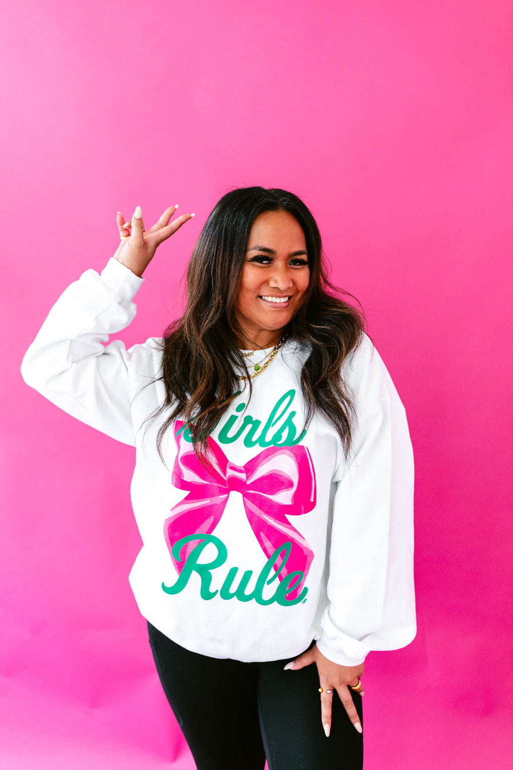 TABY ORIGINAL: Girls Rule Pullover Crew Neck in Sizes XS-5X!***