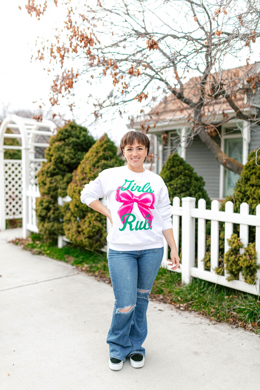 TABY ORIGINAL: Girls Rule Pullover Crew Neck in Sizes XS-5X!***