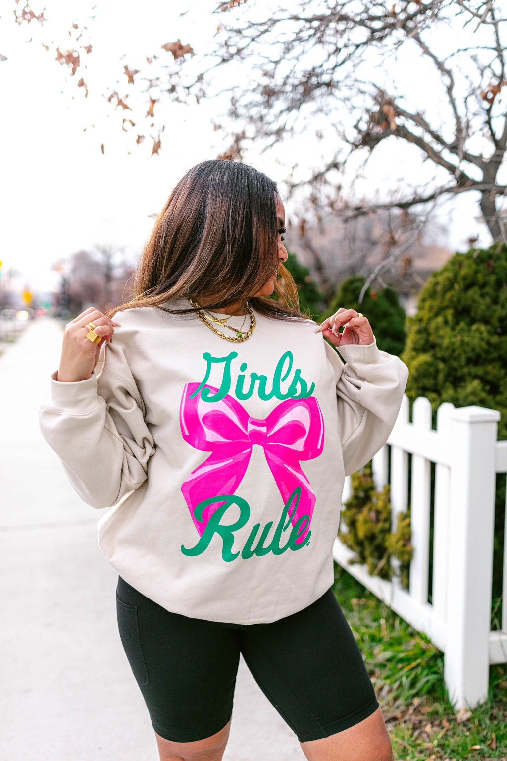TABY ORIGINAL: Girls Rule Pullover Crew Neck in SAND*** In Sizes XS-5X!***