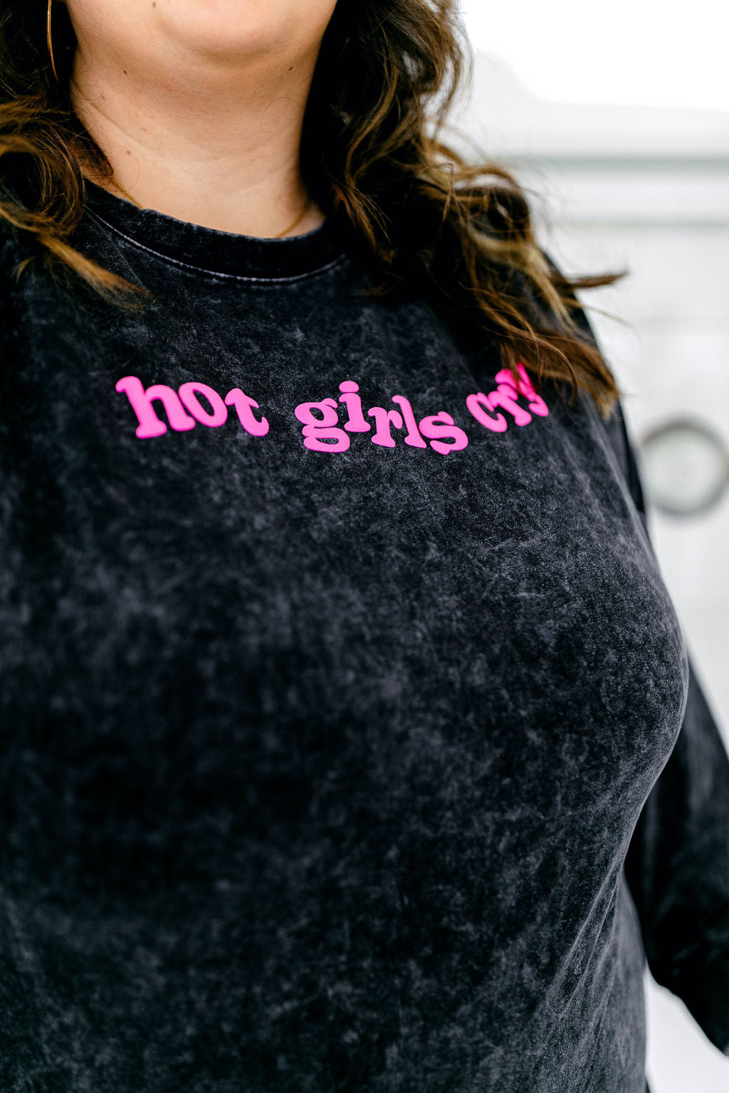 TABY ORIGINAL: Hot Girls Cry Pullover In CHARCOAL*** PUFF***