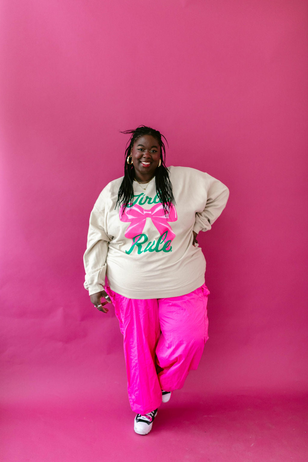 TABY ORIGINAL: Girls Rule Pullover Crew Neck in SAND*** In Sizes XS-5X!***
