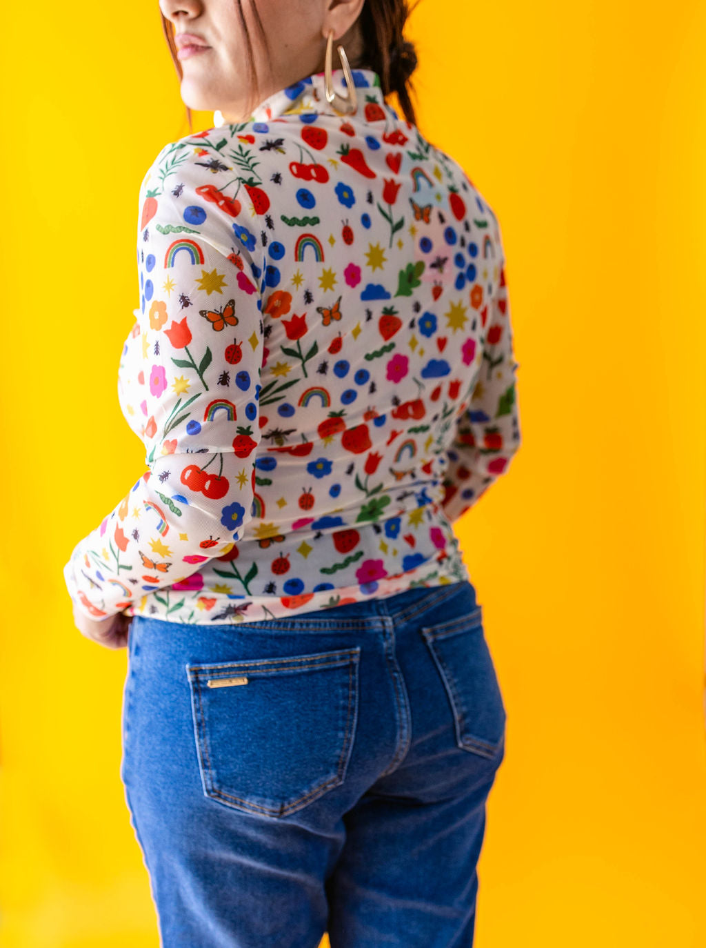 TABY ORIGINAL: Mañana Será Bonito Peekaboo Mesh top IN SIZES XS-5X***