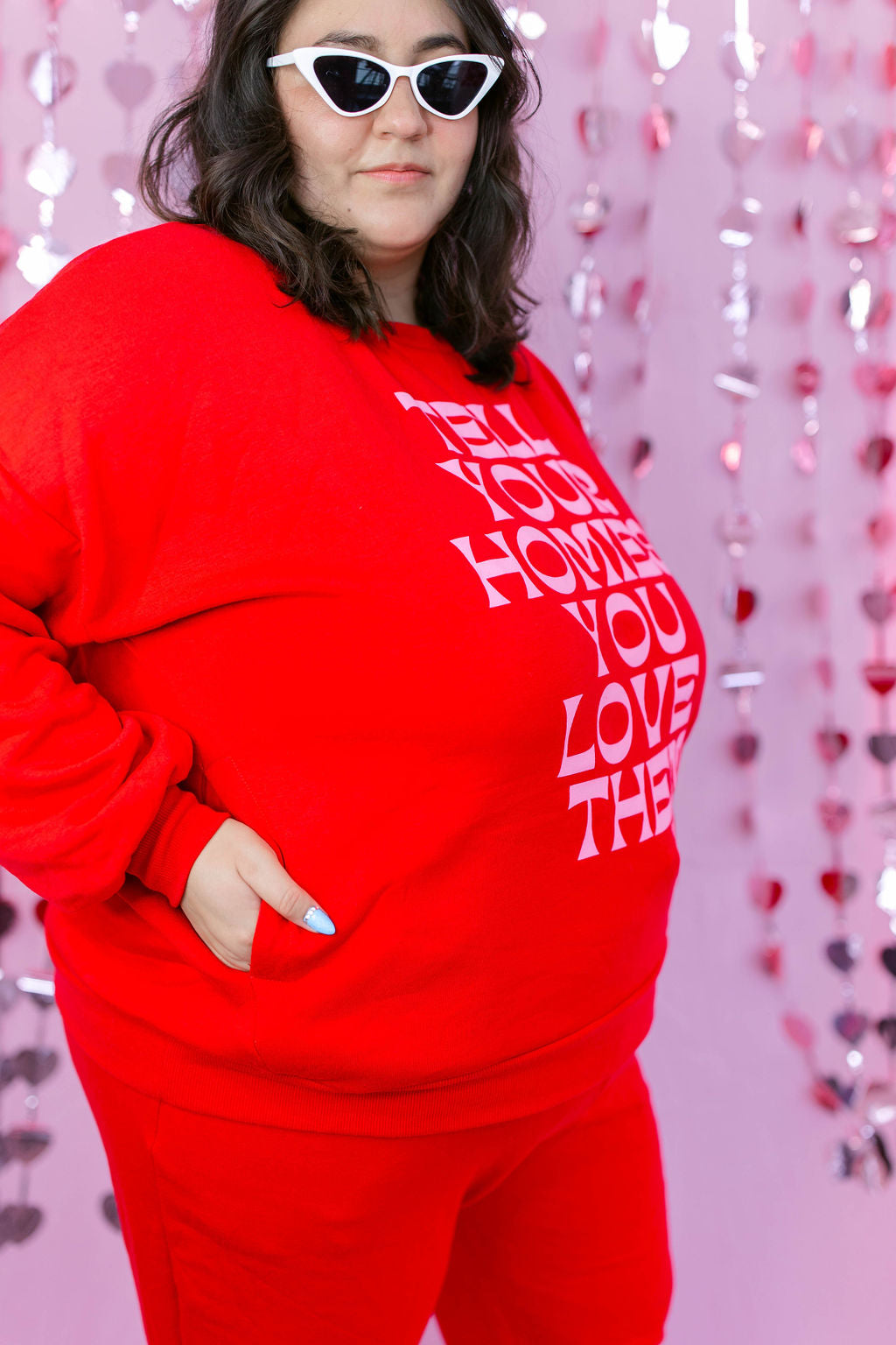 TABY ORIGINAL DESIGN: Tell Your Homies You Love Them Set in RED*** PUFF***& ULTRA SOFT***