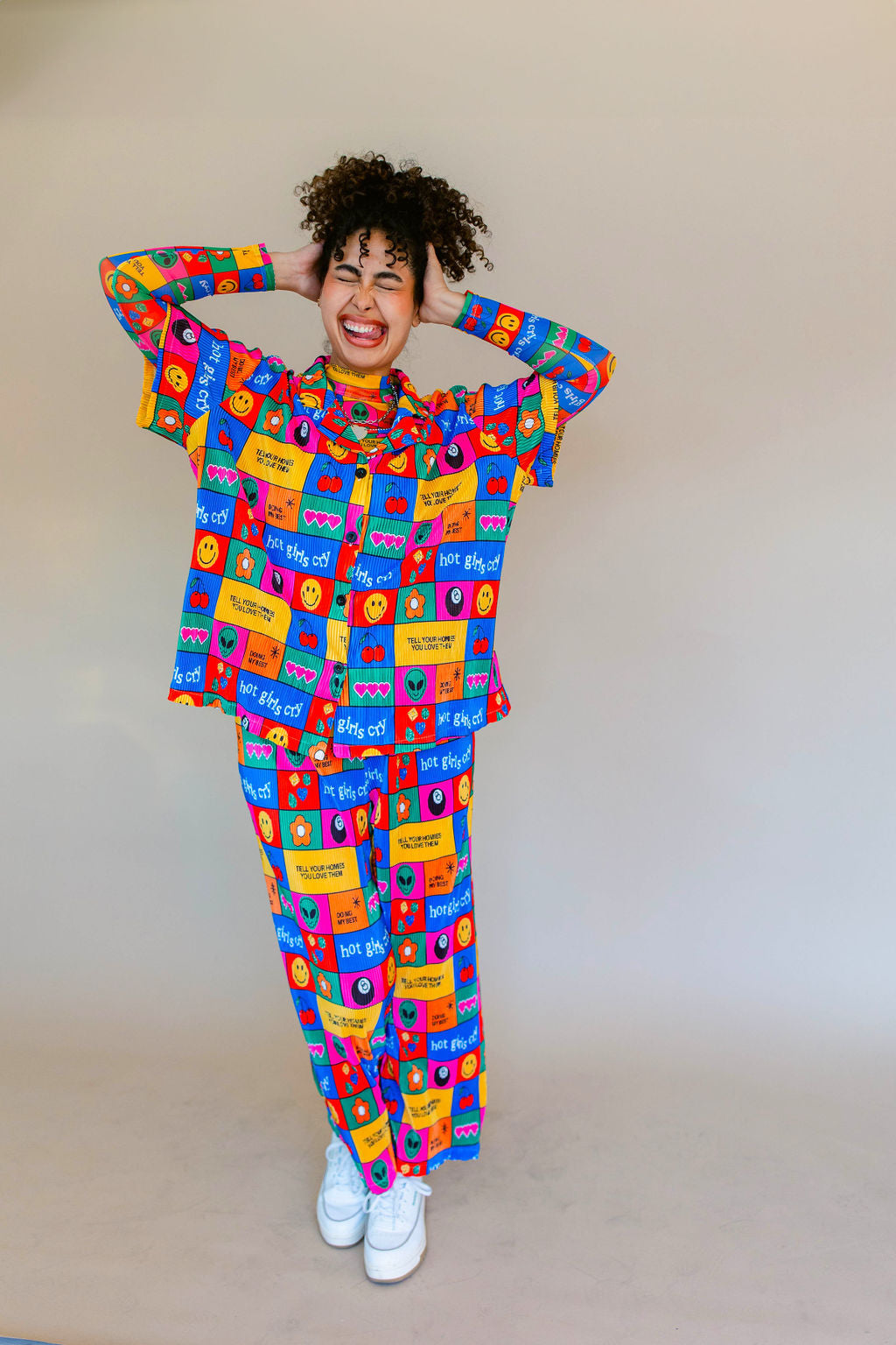 TABY ORIGINAL: Working On Myself Plisse Pant Set RESTOCKED IN SIZES XS-5X!***