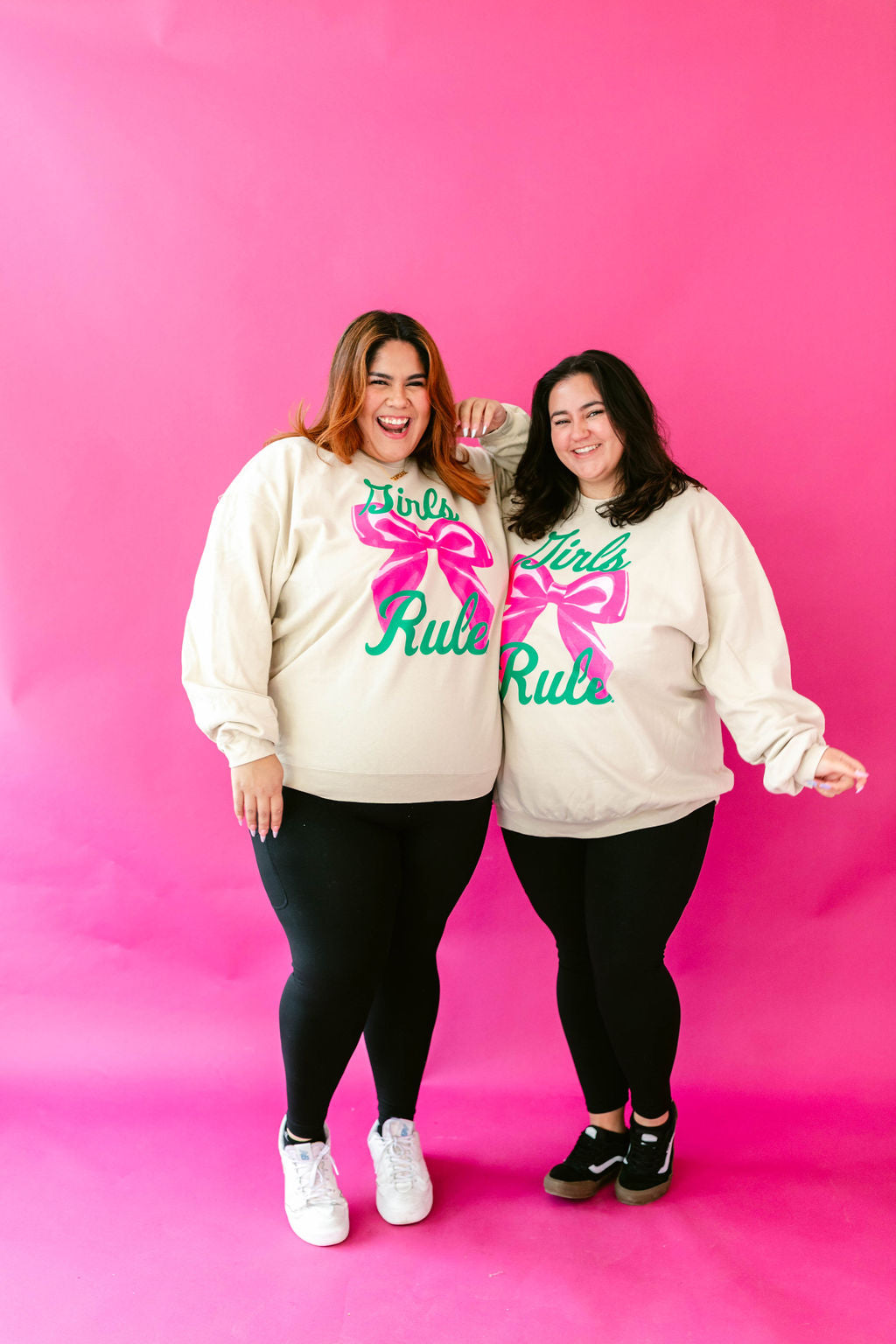 TABY ORIGINAL: Girls Rule Pullover Crew Neck in SAND*** In Sizes XS-5X!***