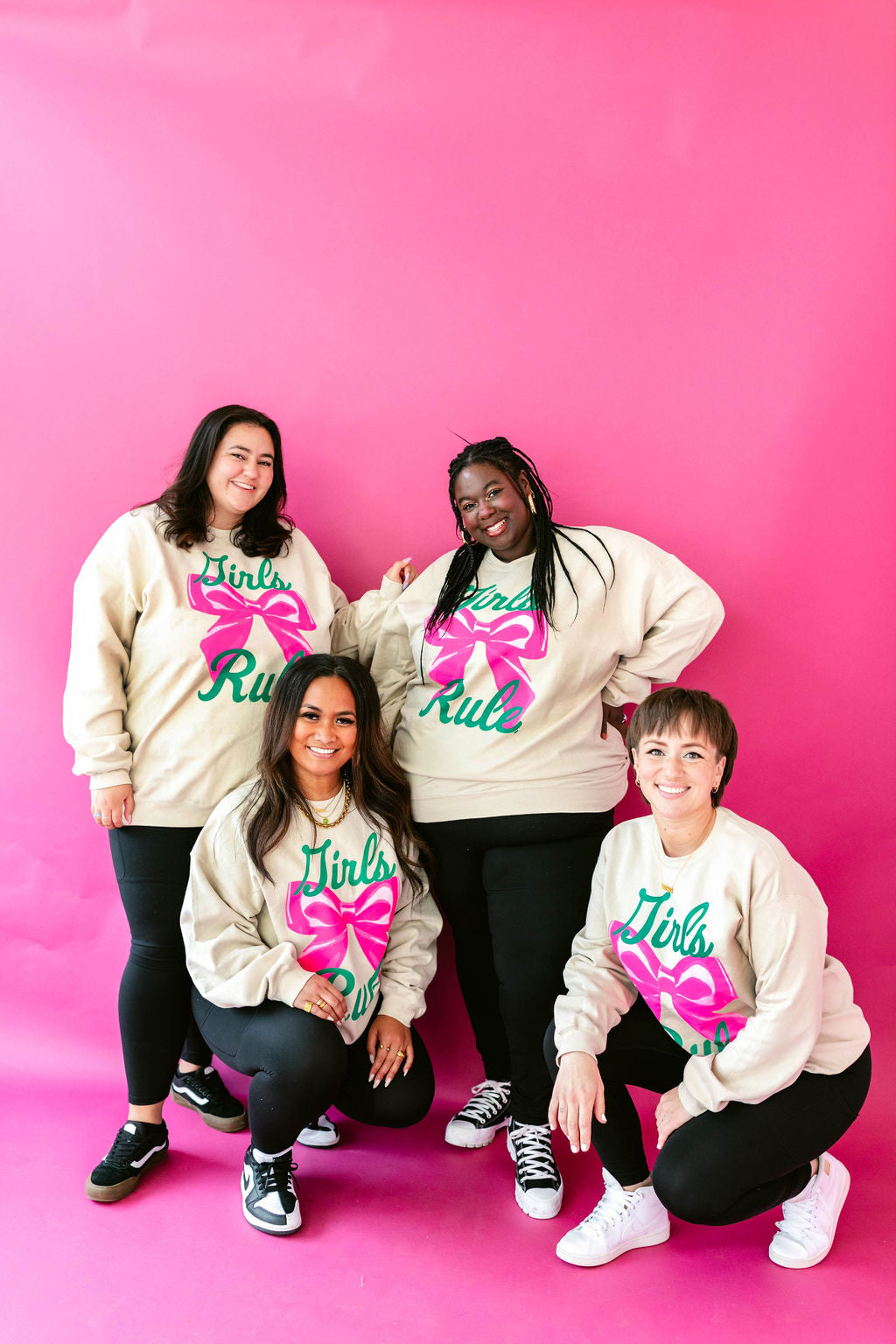 TABY ORIGINAL: Girls Rule Pullover Crew Neck in SAND*** In Sizes XS-5X!***