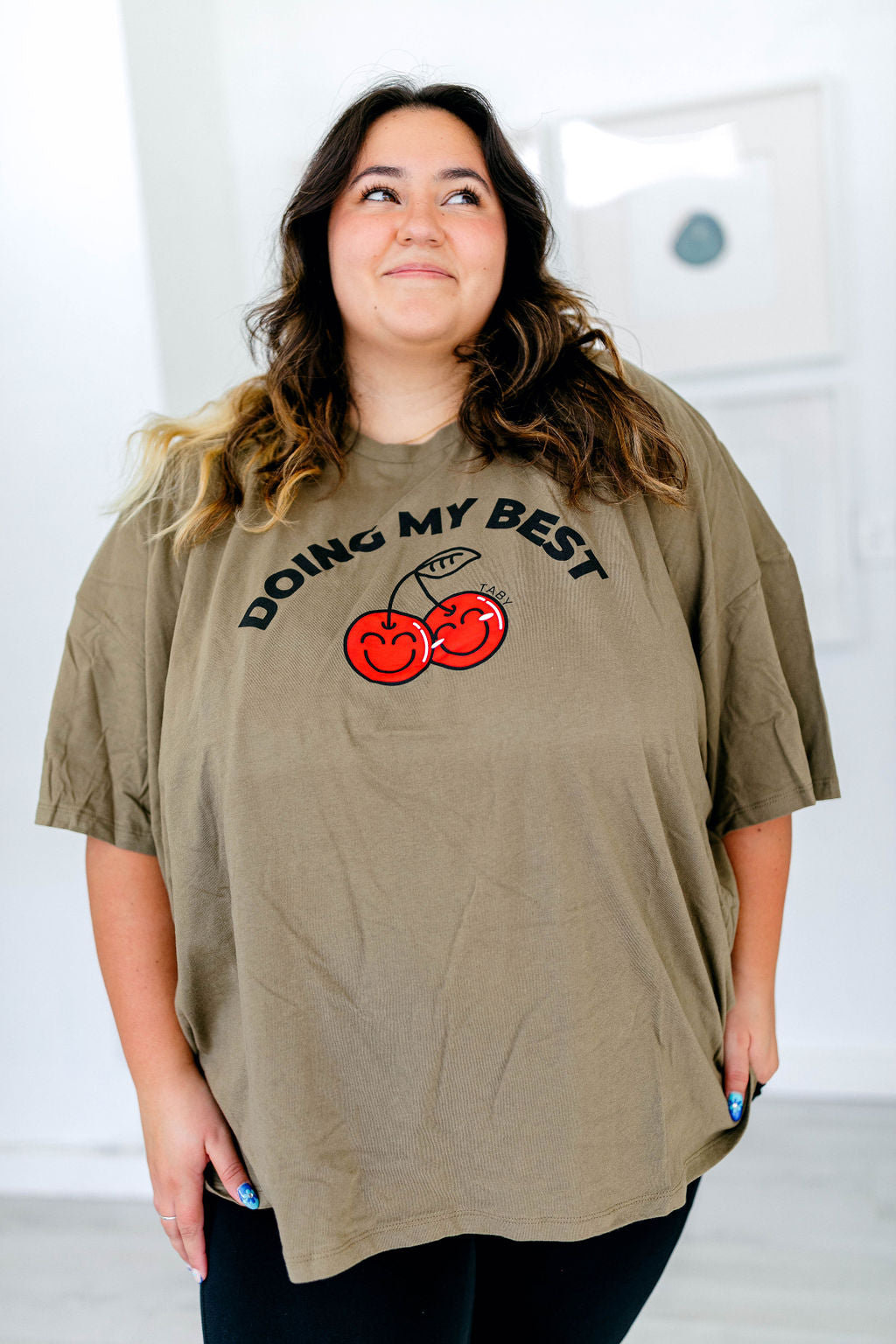 TABY ORIGINAL DESIGN: Doing My Best Boxy Tee In OLIVE **