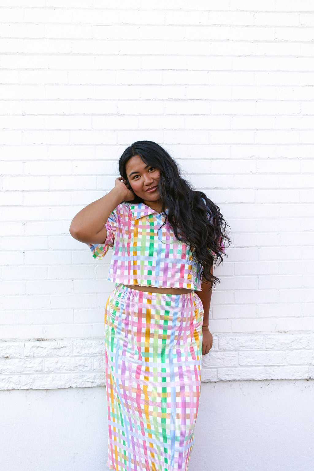 TABY ORIGINAL: Get Noticed Plissé Skirt Set *** Sizes XS-5X***