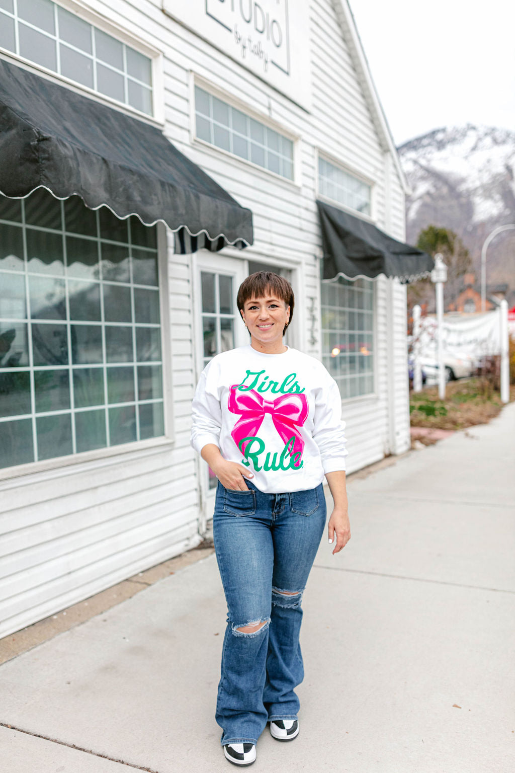 TABY ORIGINAL: Girls Rule Pullover Crew Neck in Sizes XS-5X!***
