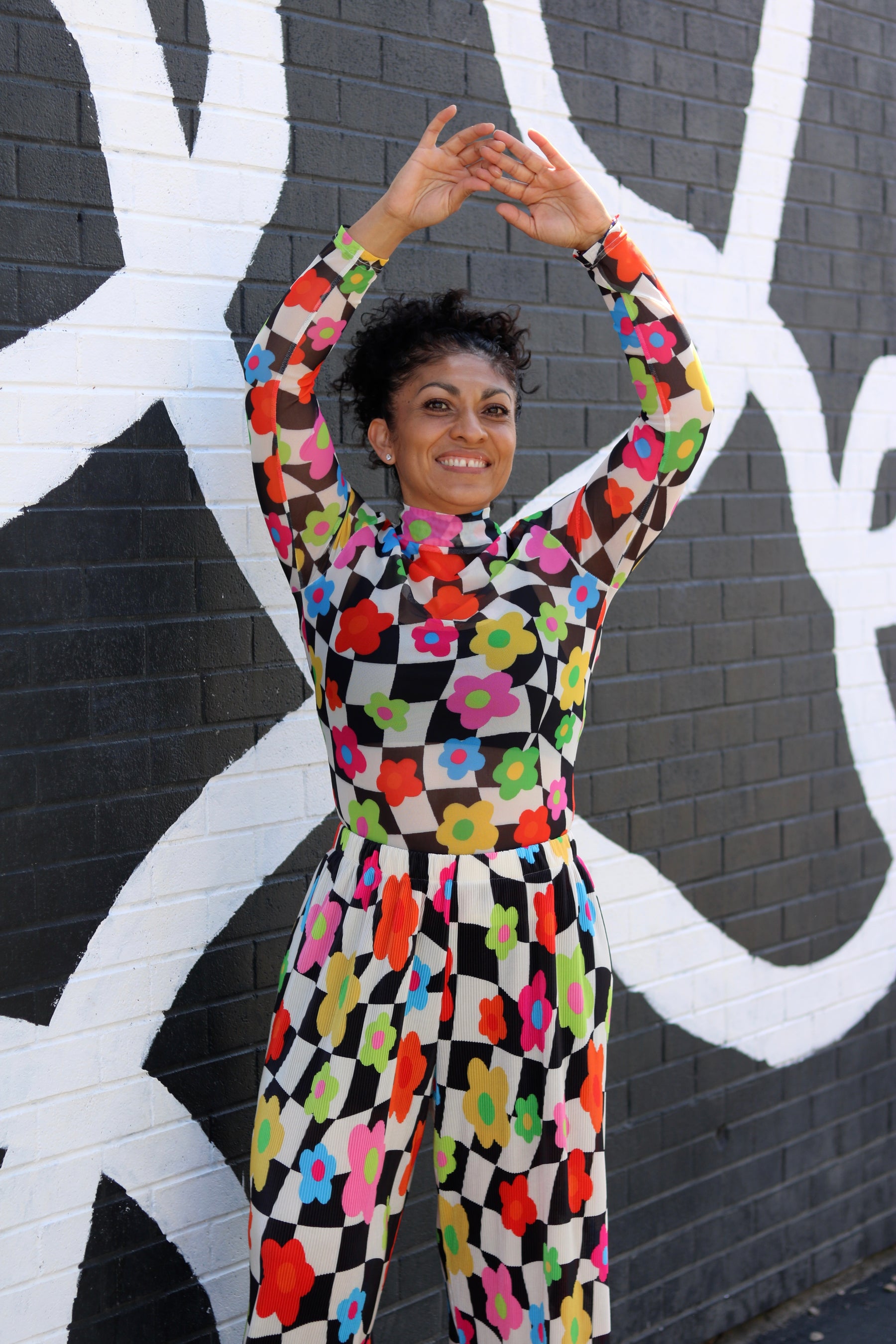 TABY ORIGINAL: In My Blooming Era Peekaboo Mesh top IN SIZES XS-5X***