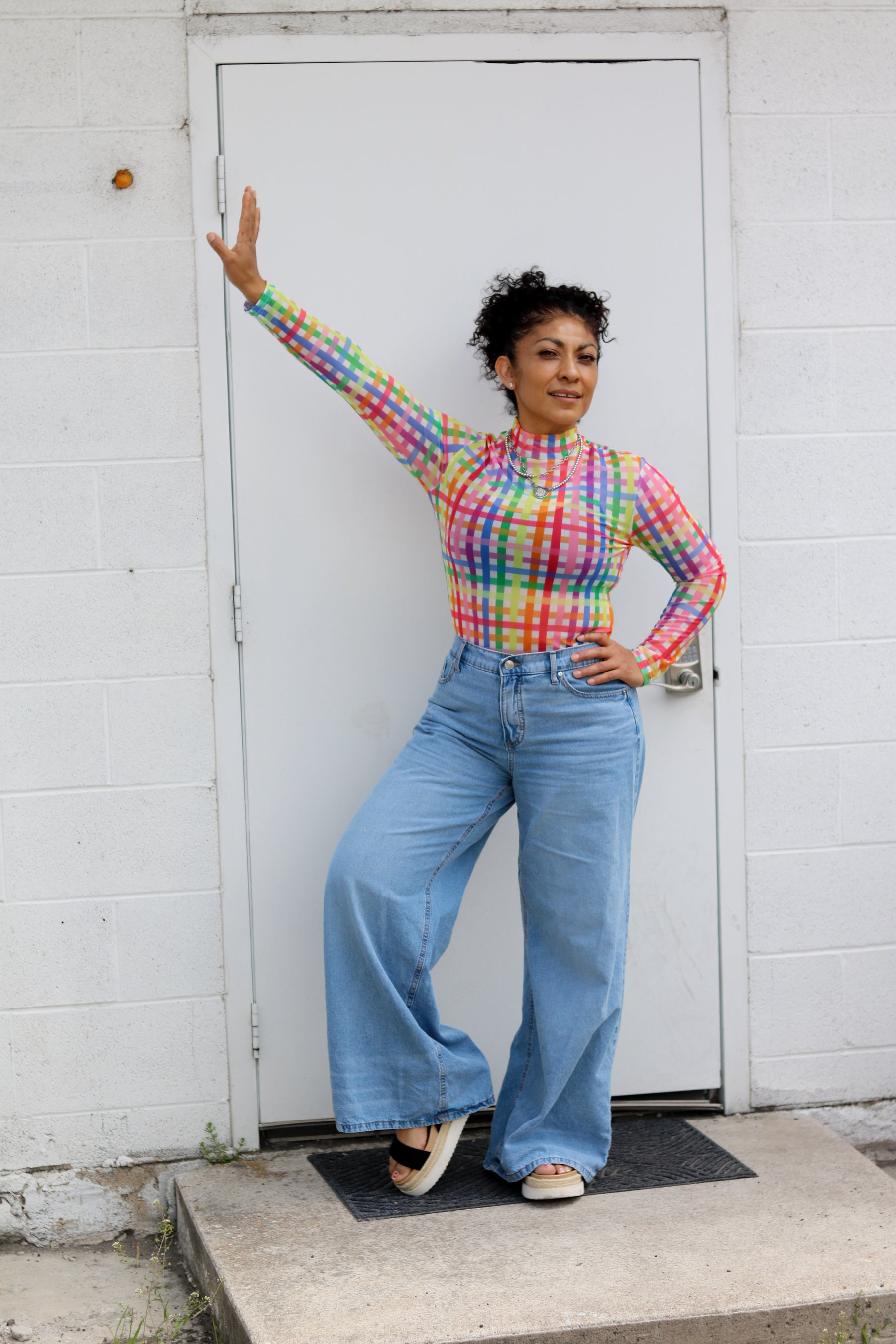 TABY ORIGINAL: Get Noticed Peekaboo Mesh top IN SIZES XS-5X***