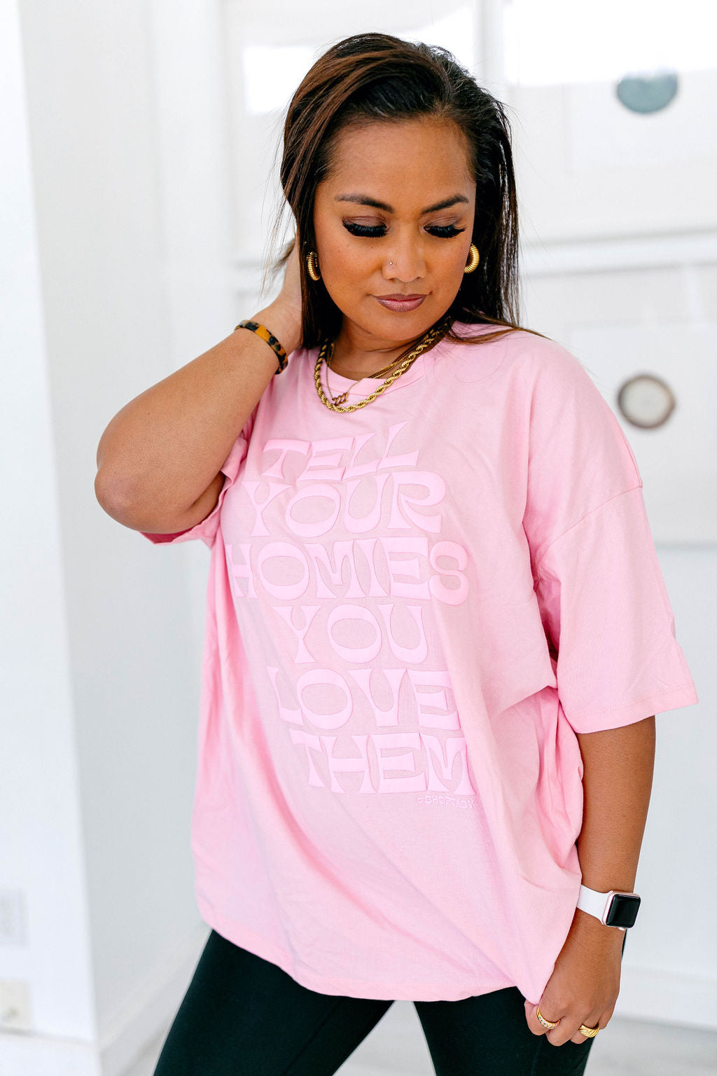 TABY ORIGINAL: Tell Your Homies You Love Them Boxy Tee EXTREME PUFF*** In PINK*** RESTOCKED****