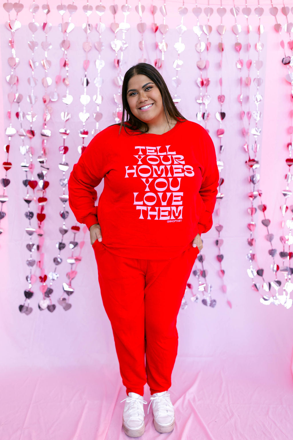 TABY ORIGINAL DESIGN: Tell Your Homies You Love Them Set in RED*** PUFF***& ULTRA SOFT***