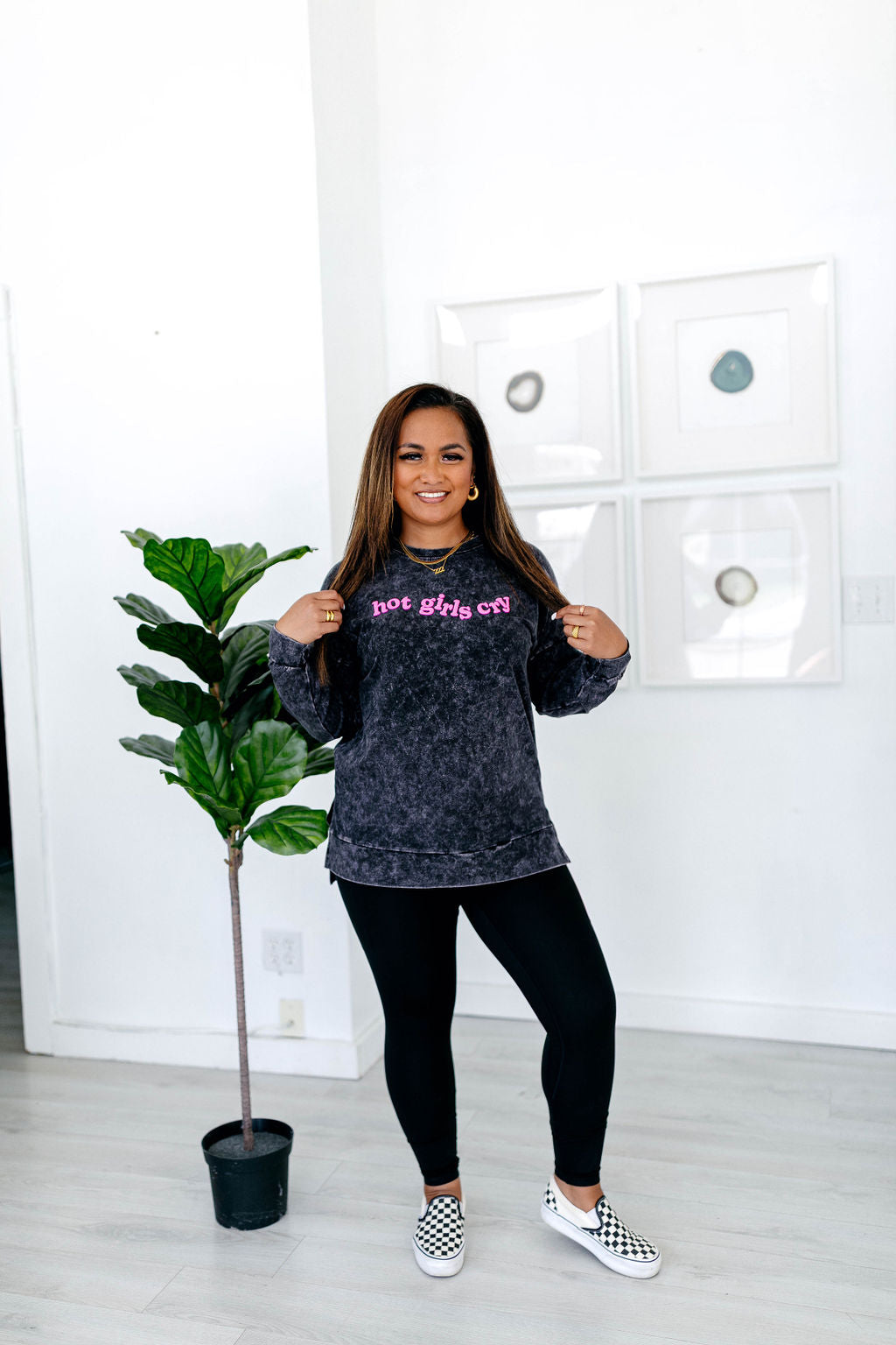 TABY ORIGINAL: Hot Girls Cry Pullover In CHARCOAL*** PUFF***
