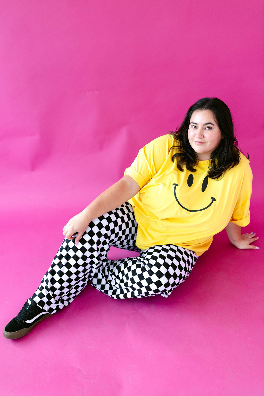 TABY ORIGINAL DESIGN: Smiley Boxy Tee PUFF*** IN BRIGHT YELLOW***