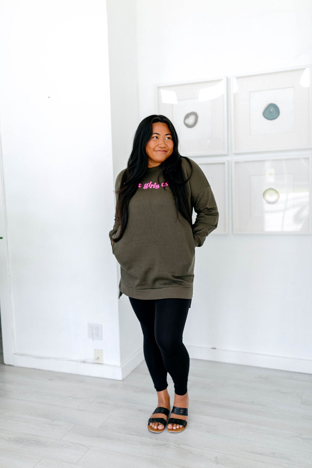 TABY ORIGINAL: Hot Girls Cry Longline Crewneck PUFF***
