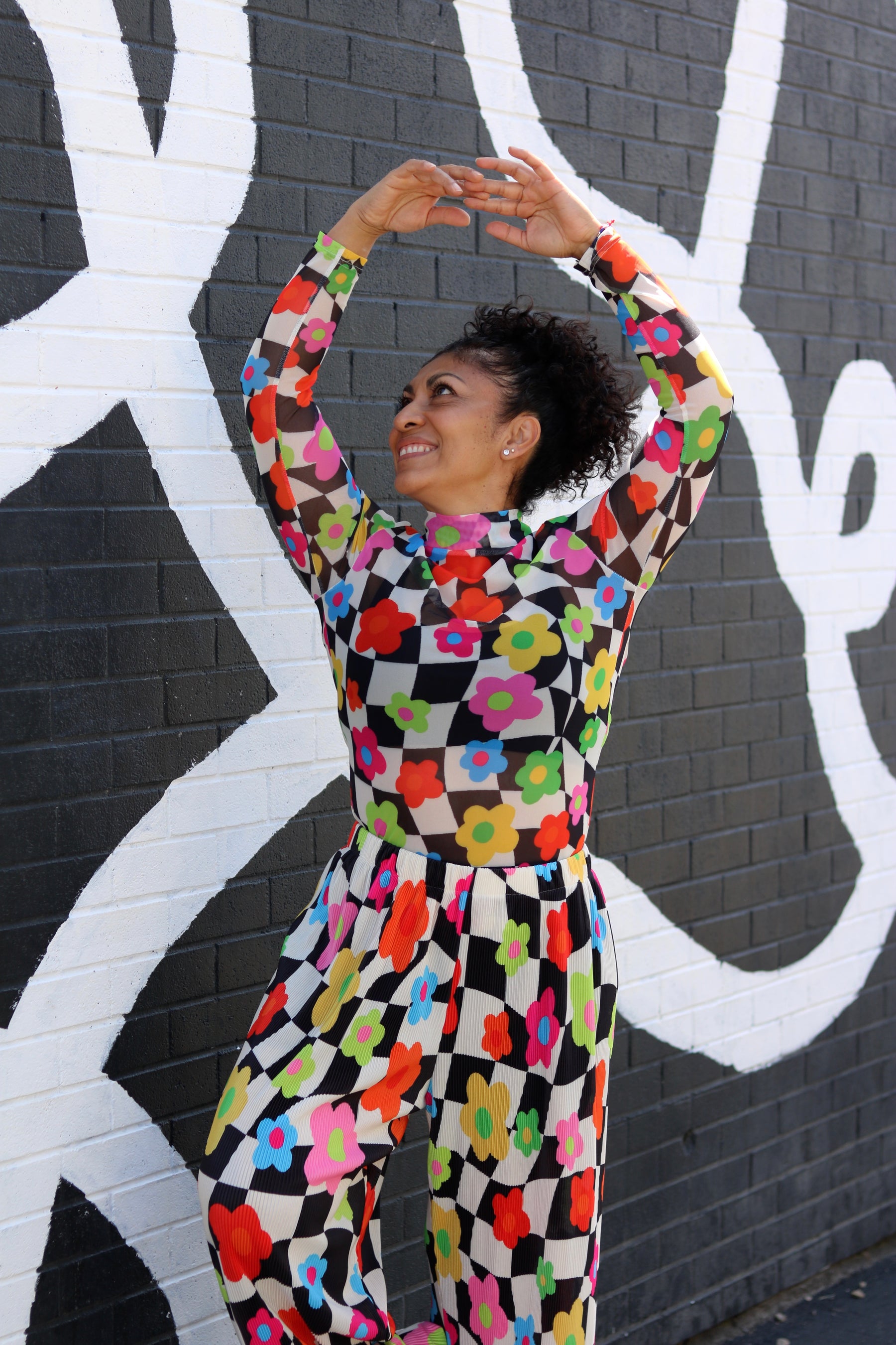TABY ORIGINAL: In My Blooming Era Peekaboo Mesh top IN SIZES XS-5X***