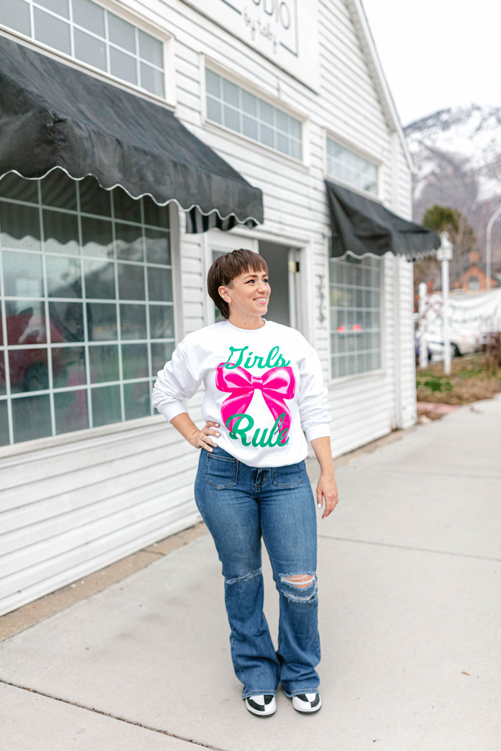 TABY ORIGINAL: Girls Rule Pullover Crew Neck in Sizes XS-5X!***
