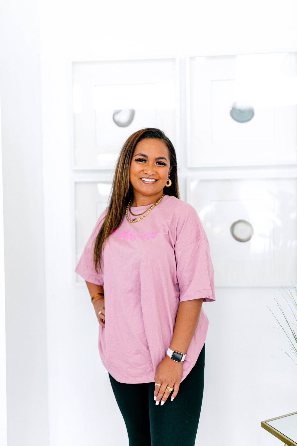 TABY ORIGINAL: Hot Girls Cry Boxy Tee In ORCHID***