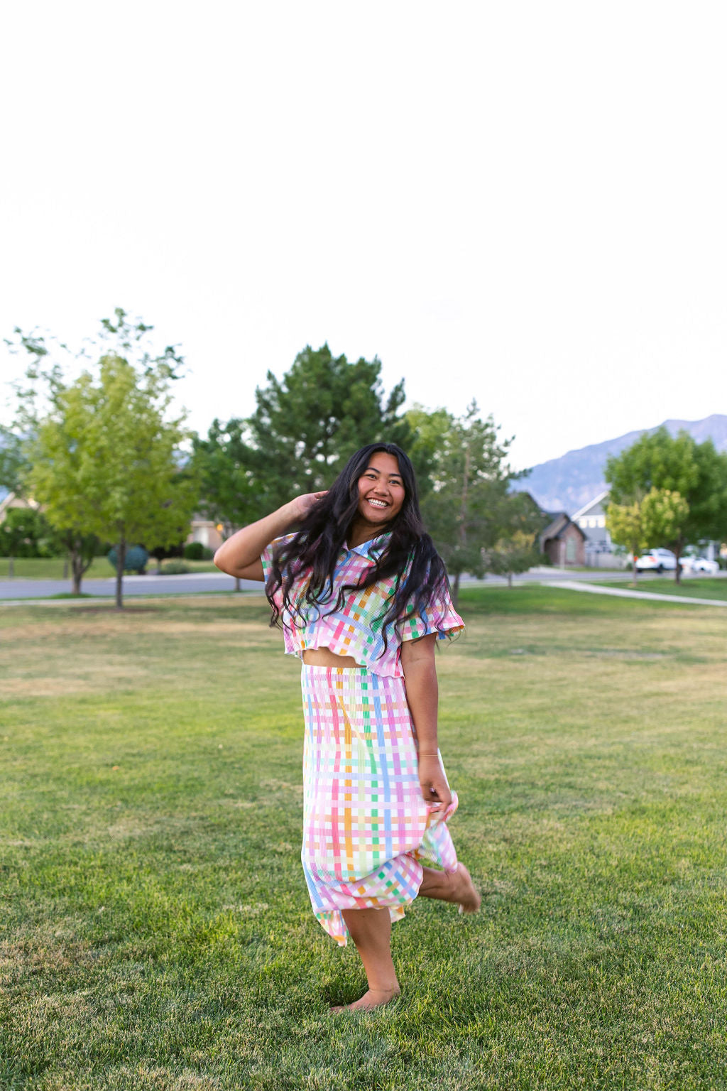 TABY ORIGINAL: Get Noticed Plissé Skirt Set *** Sizes XS-5X***