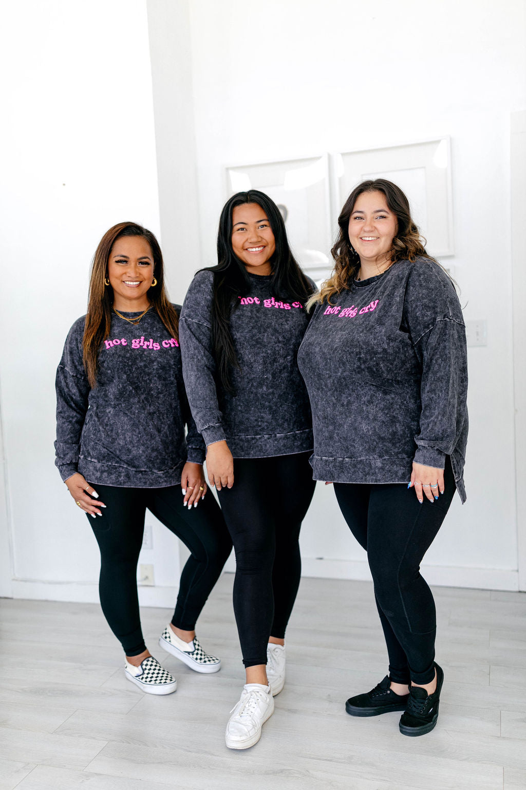 TABY ORIGINAL: Hot Girls Cry Pullover In CHARCOAL*** PUFF***