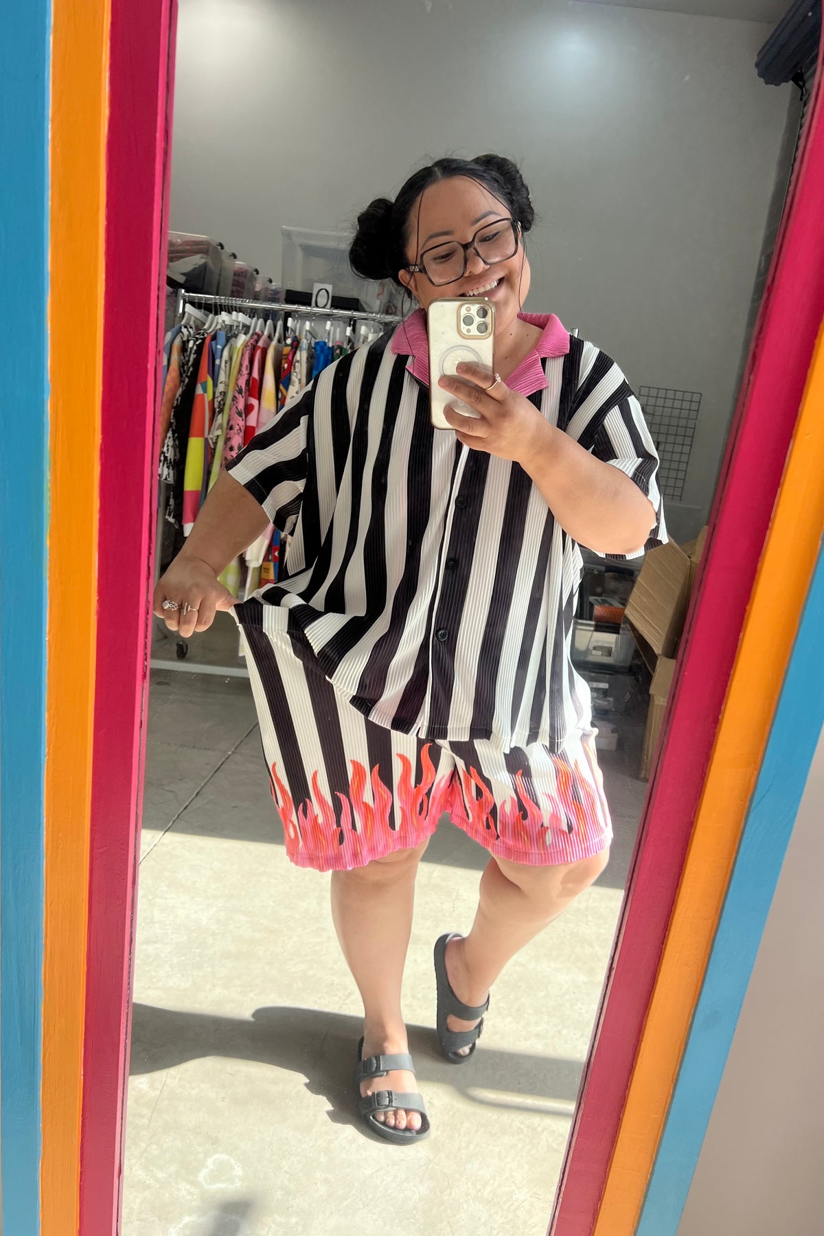 TABY ORIGINAL: Pretty In Flames Short Plisse Set PREORDER PROMO***