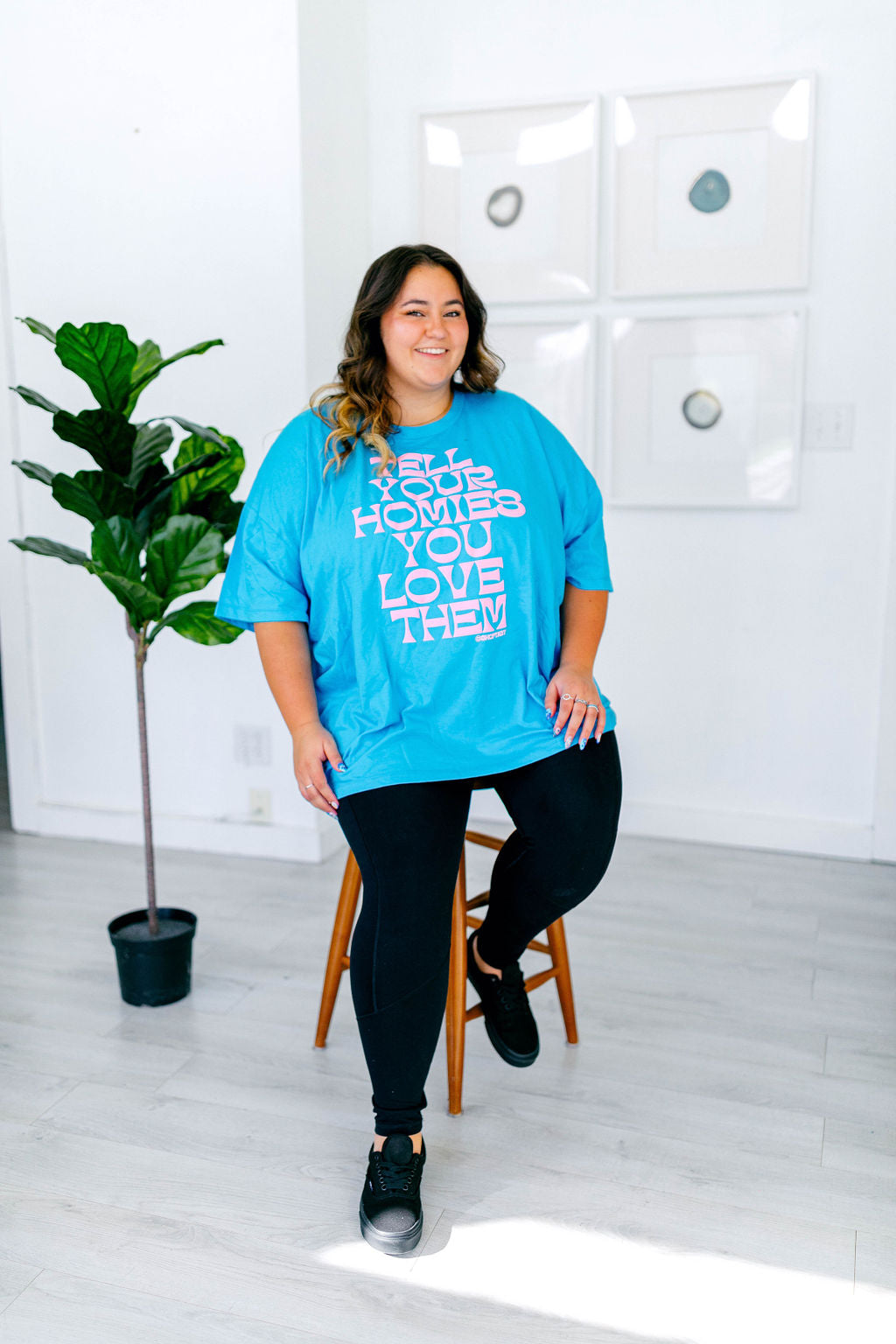 TABY ORIGINAL: Tell Your Homies You Love Them Boxy Tee EXTREME PUFF*** IN SKY BLUE*** RESTOCKED***